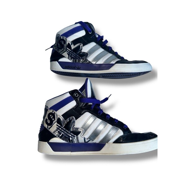 Adidas Originals Attitude Hi G98513 Purple Silver White Men 10.5 Retro Shoes - Picture 8 of 16
